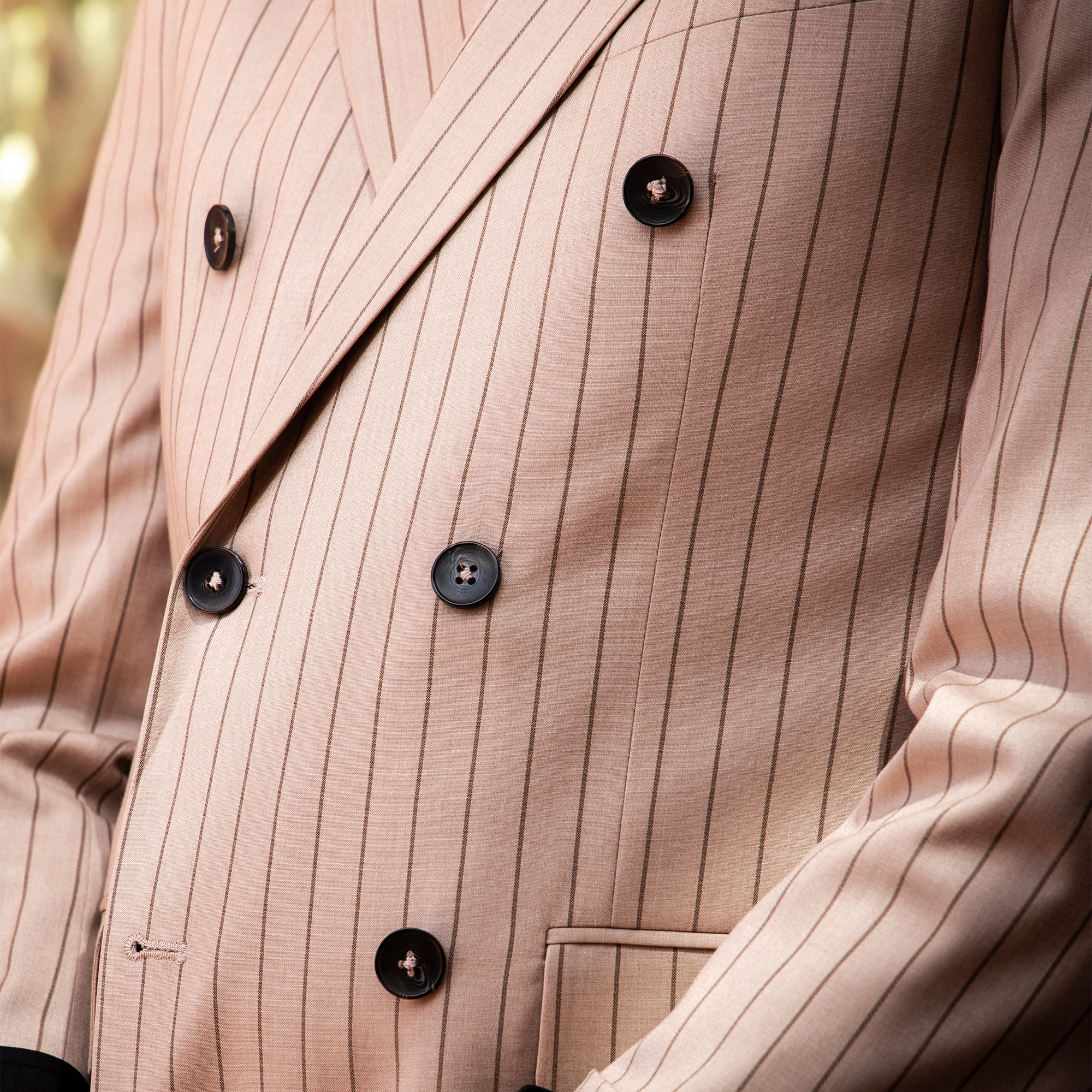 Costume croisé à rayure